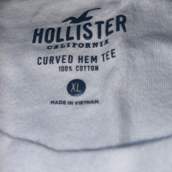 Hollister Black White Fade Curved Hem Tee - Picture 3 of 4